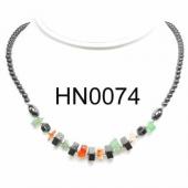 Assorted Colored Semi precious Stone Beads Hematite Beads Stone Chain Choker Fashion Women Necklace